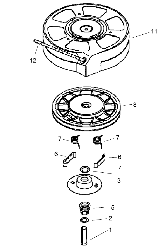 Recoil Starter Assembly No. 590702 (Optional) Tecumseh LV195EA-362044C