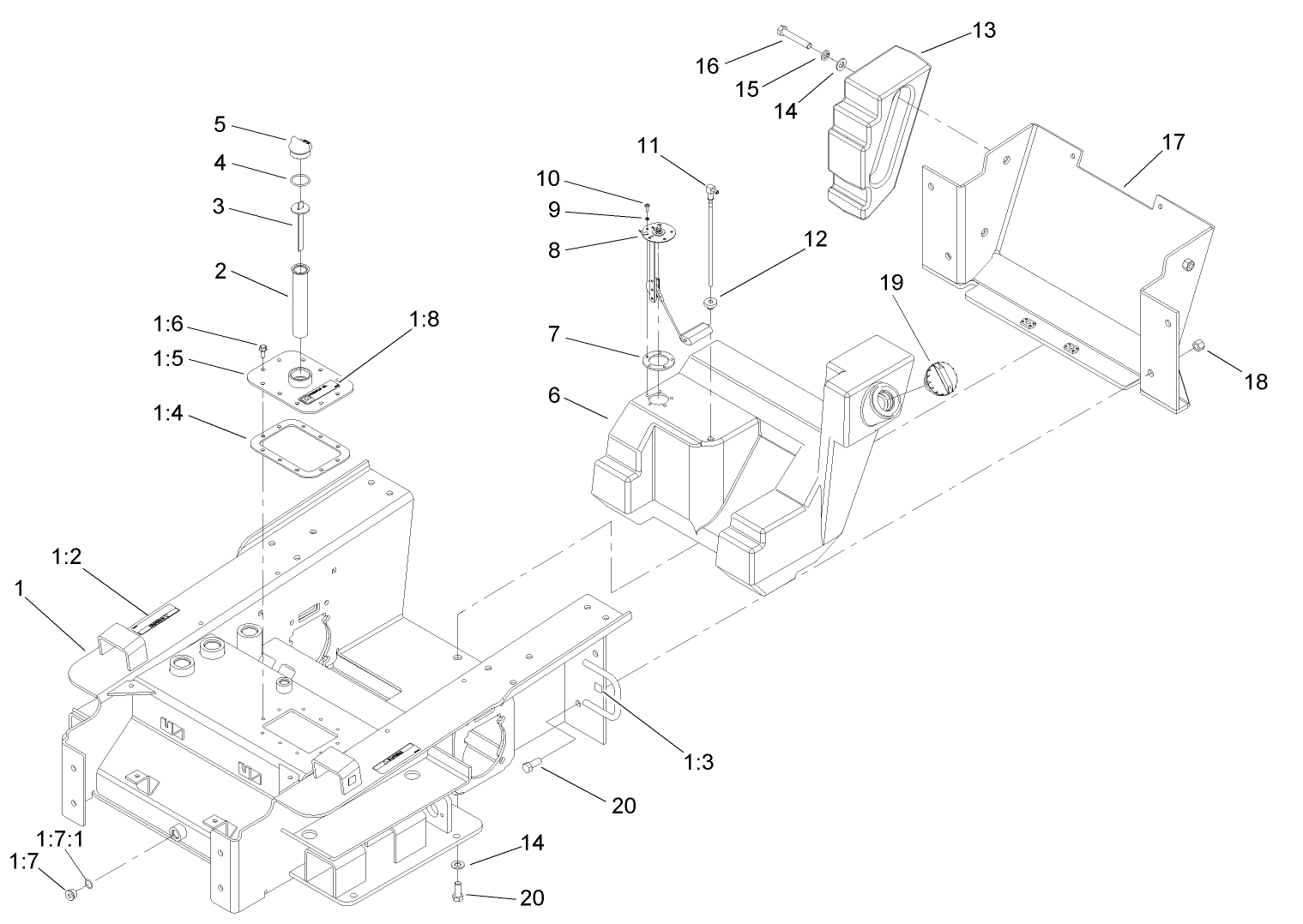 Main Frame and Fuel Tank Assembly