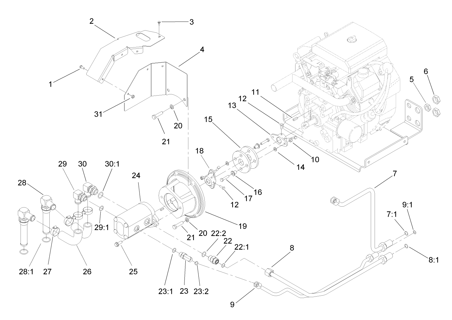 Hydraulic Pump and Filter Assembly