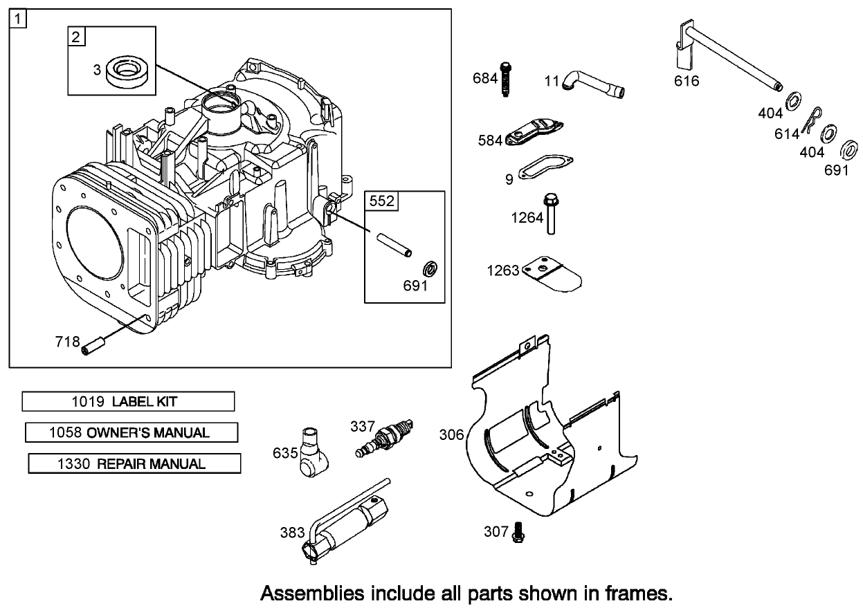 Cylinder Assembly Briggs and Stratton 31K777-0190-E1