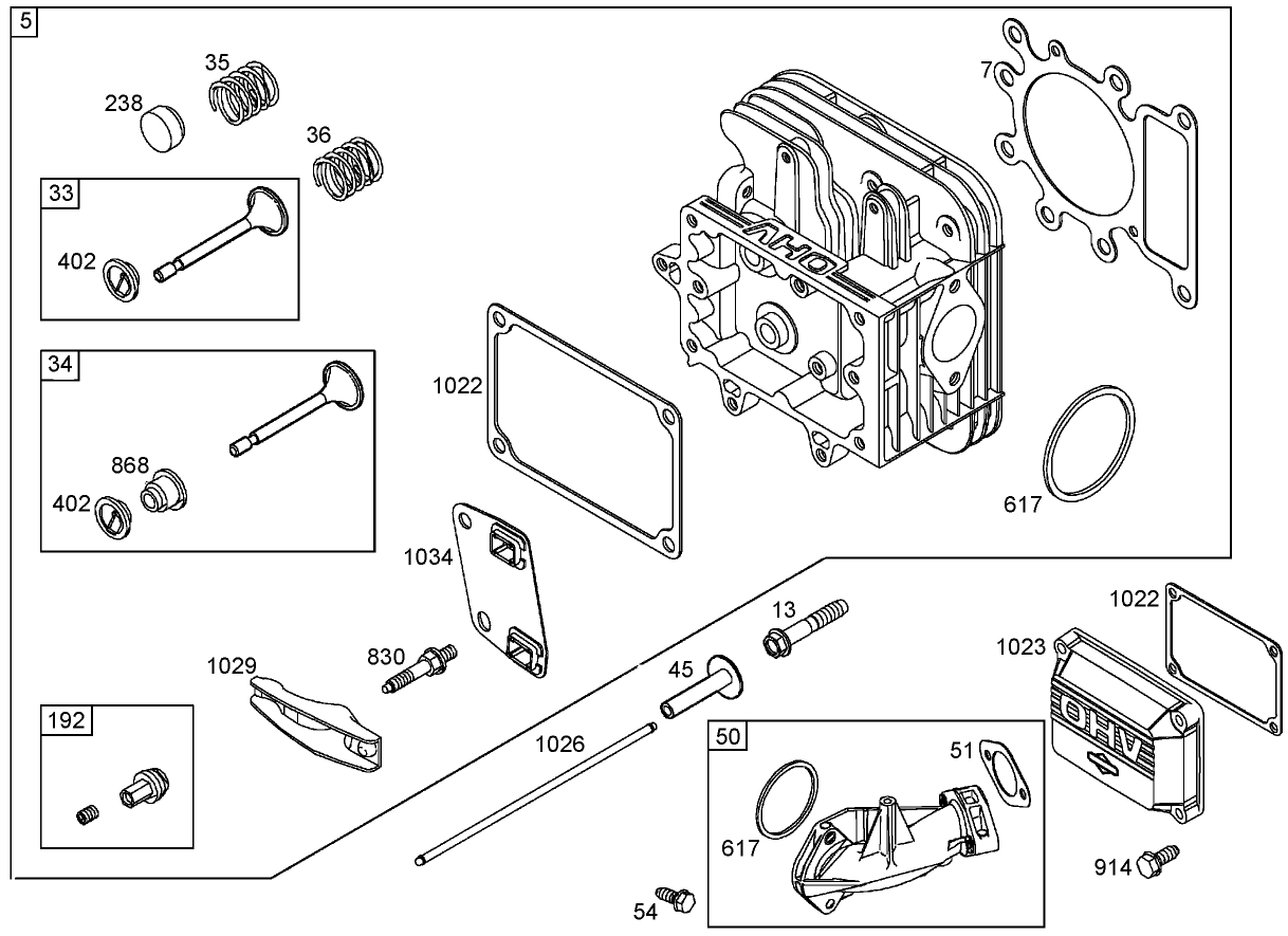 Cylinder Head Assembly Briggs and Stratton 31K777-0190-E1
