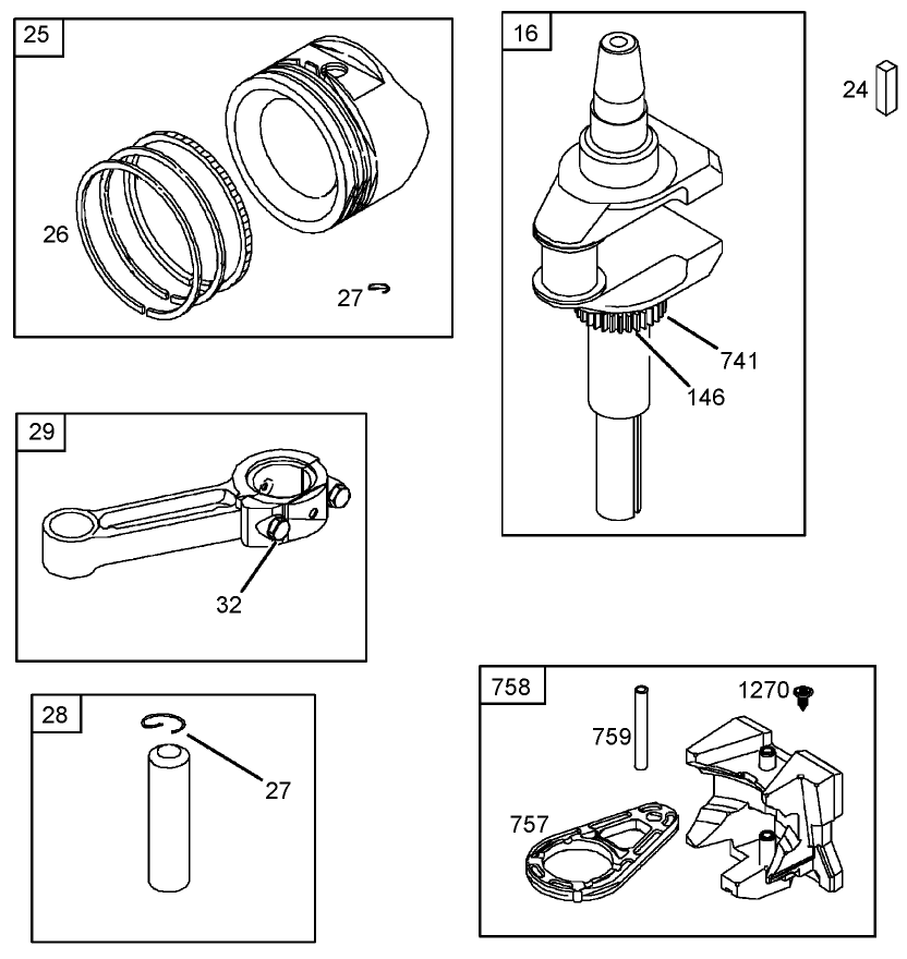 Crankshaft Assembly Briggs and Stratton 31K777-0190-E1
