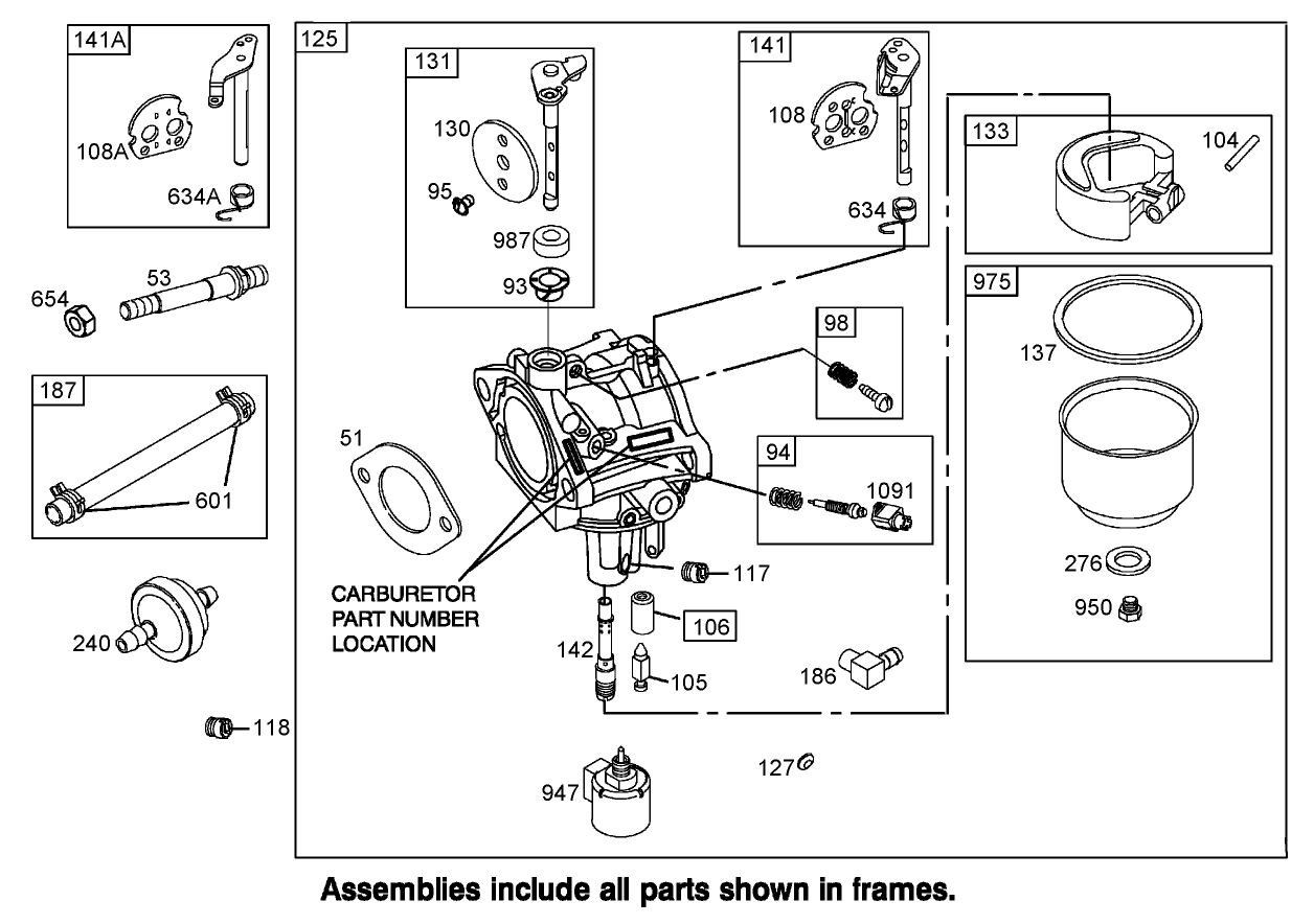 Carburetor Assembly Briggs and Stratton 31K777-0190-E1
