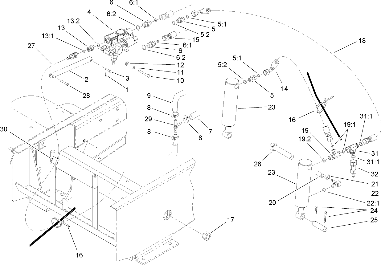 Hydraulic Cylinder and Lift Arm Assembly