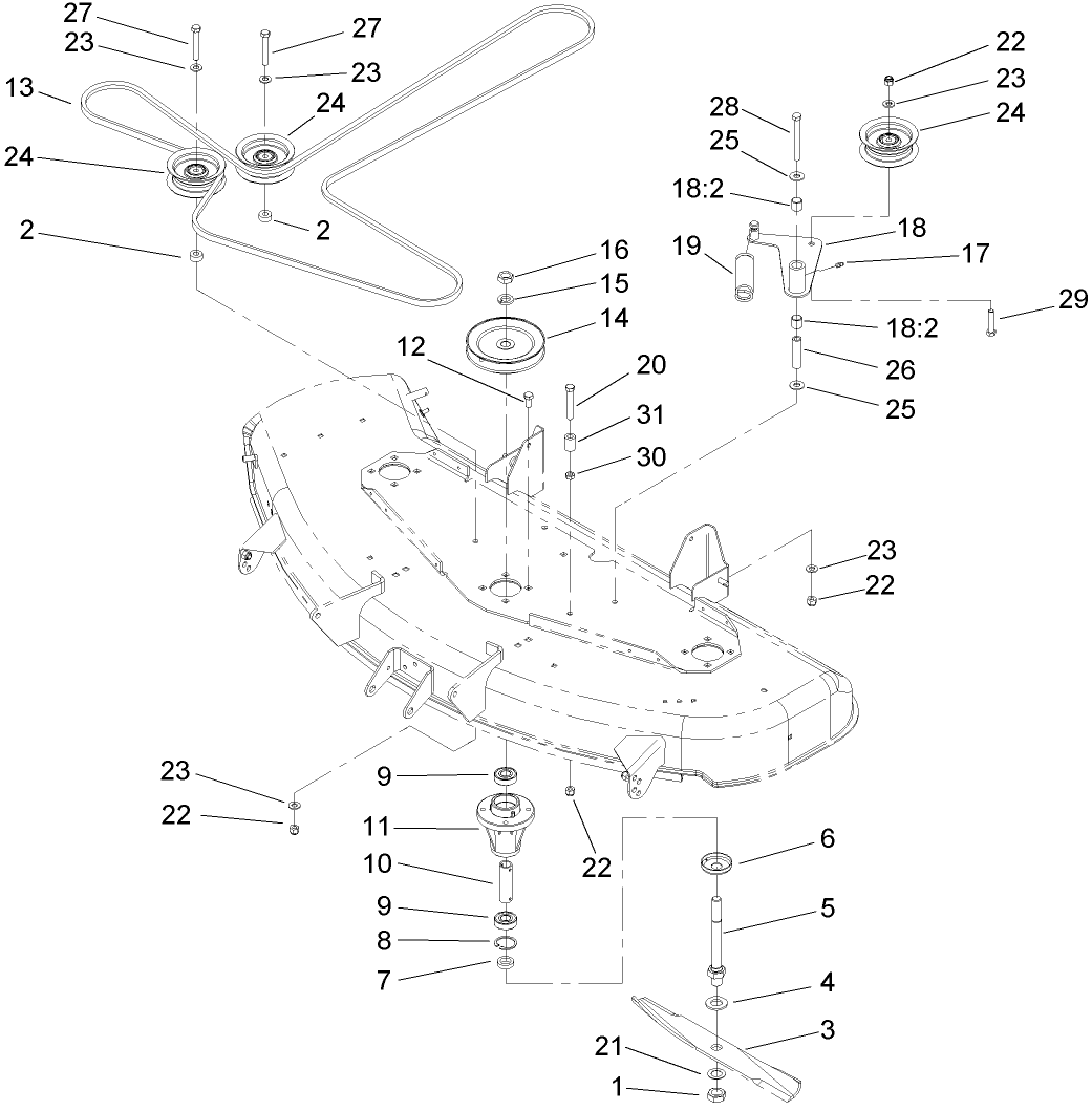 48 Inch Spindle and Belt Drive Assembly