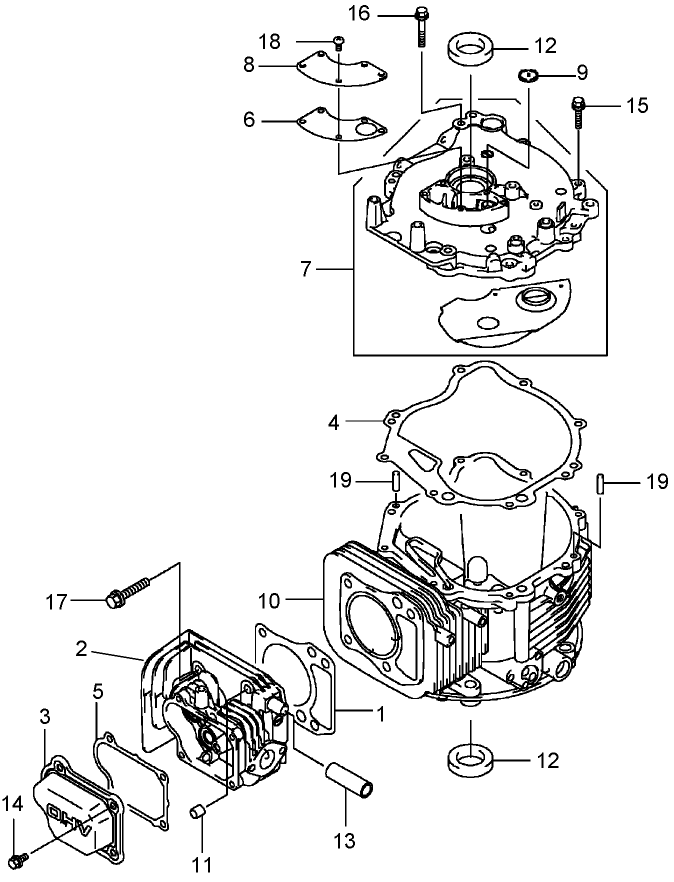 Cylinder and Crankcase Assembly