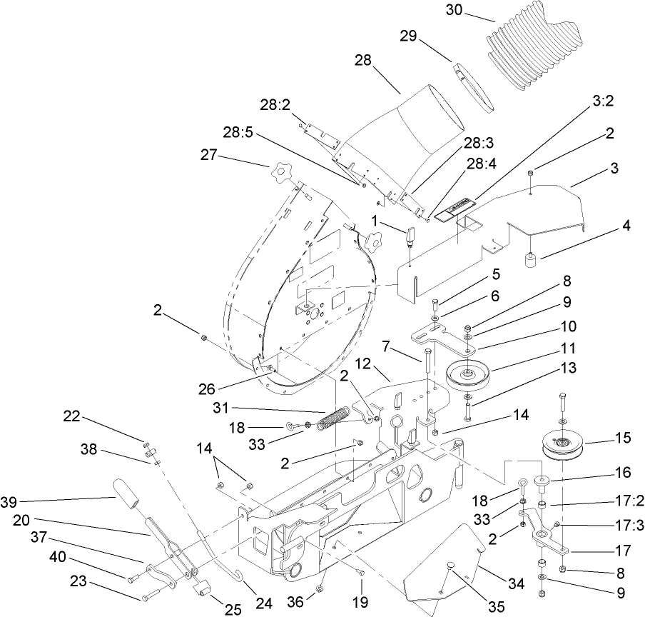 Blower and Idler Pulley Assembly