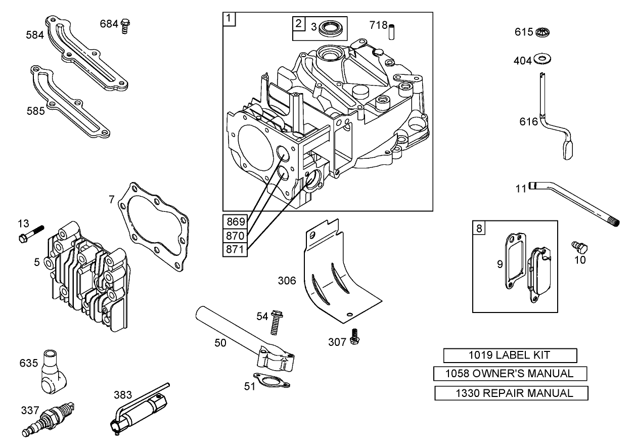 Cylinder Assembly  Briggs and Stratton 125K02-0189-E1