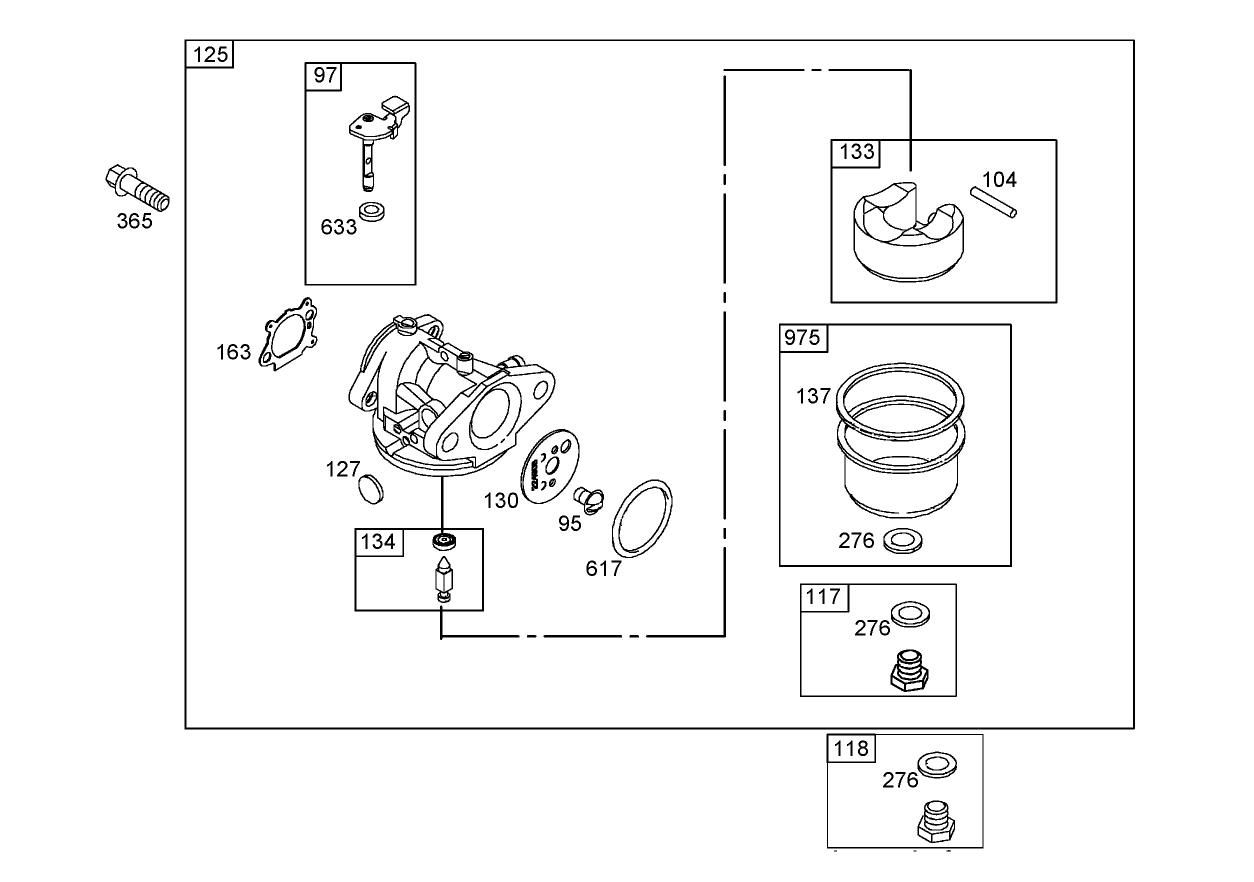 Carburetor Assembly  Briggs and Stratton 125K02-0189-E1
