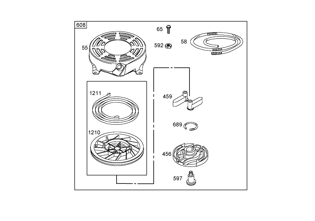 Starter Assembly  Briggs and Stratton 125K02-0189-E1