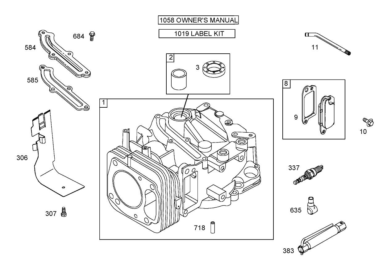 Cylinder Assembly  Briggs and Stratton 122672-0192-E1