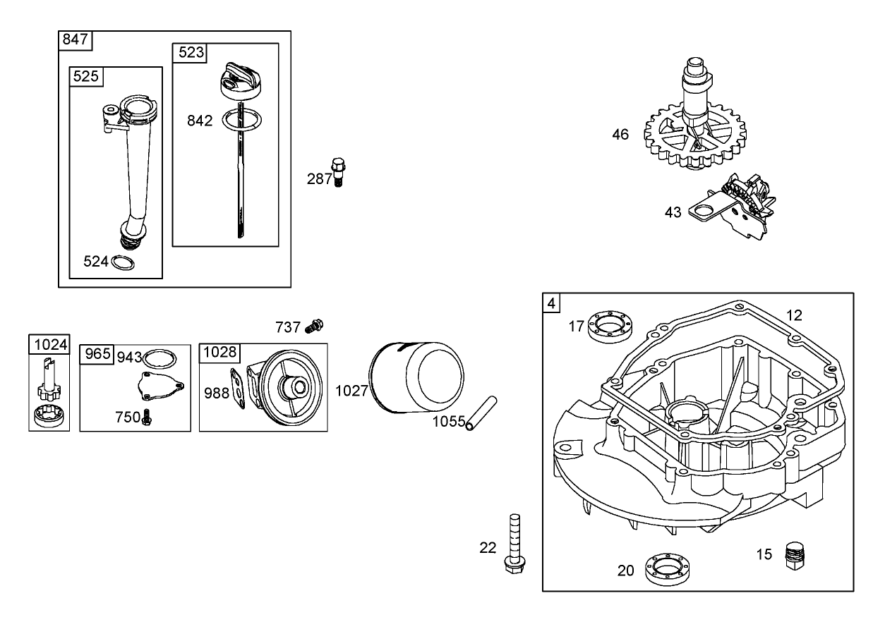 Crankcase Assembly  Briggs and Stratton 122672-0192-E1