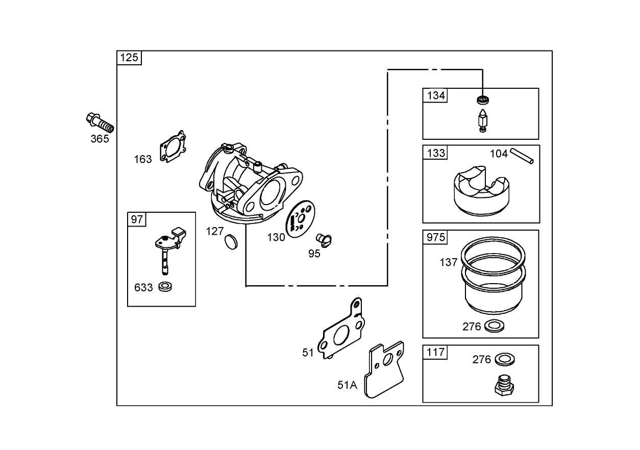 Carburetor Assembly  Briggs and Stratton 122672-0192-E1