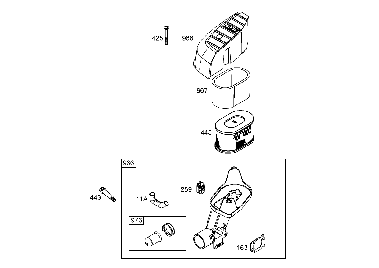 Air Cleaner Assembly  Briggs and Stratton 122672-0192-E1