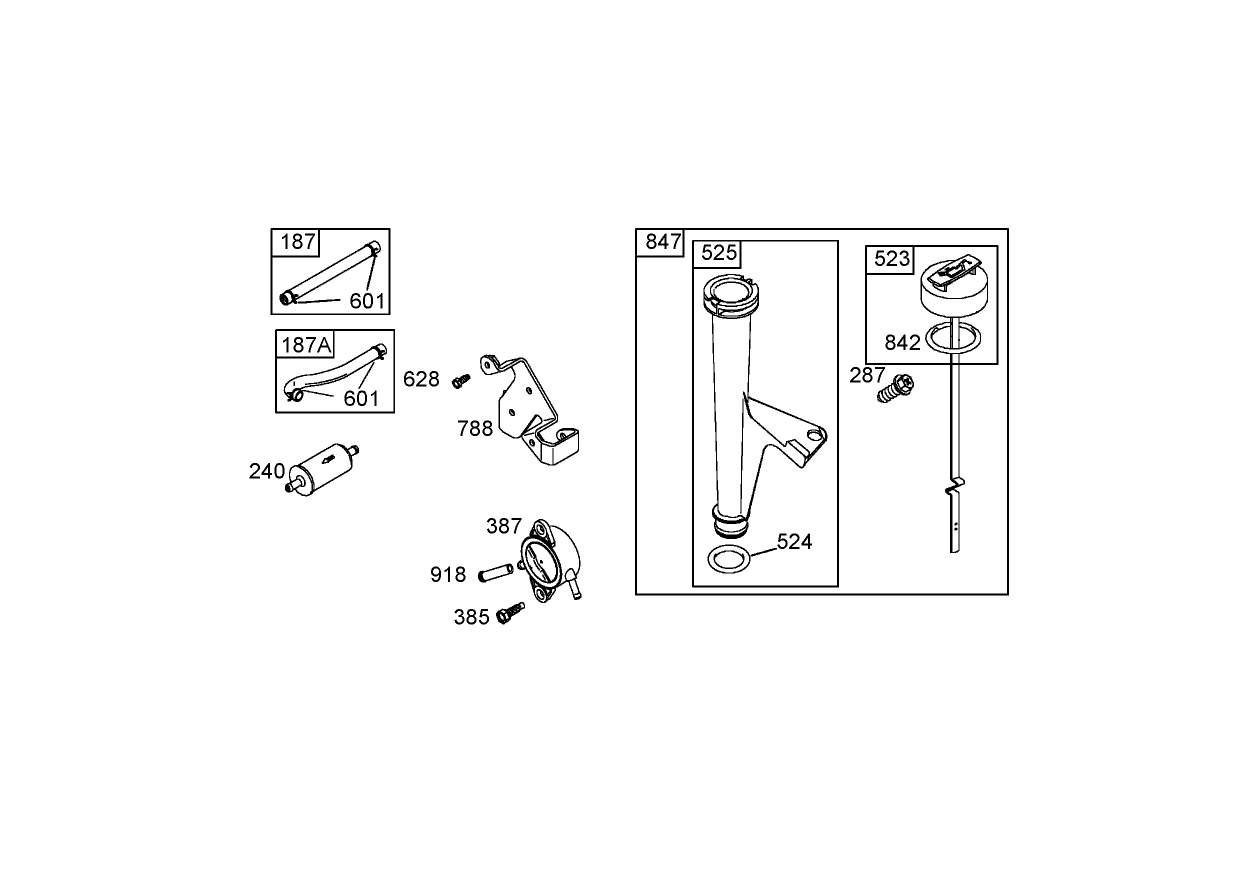 Oil Filter, Tube and Pump Assembly  Briggs and Stratton 406577-0191-E1