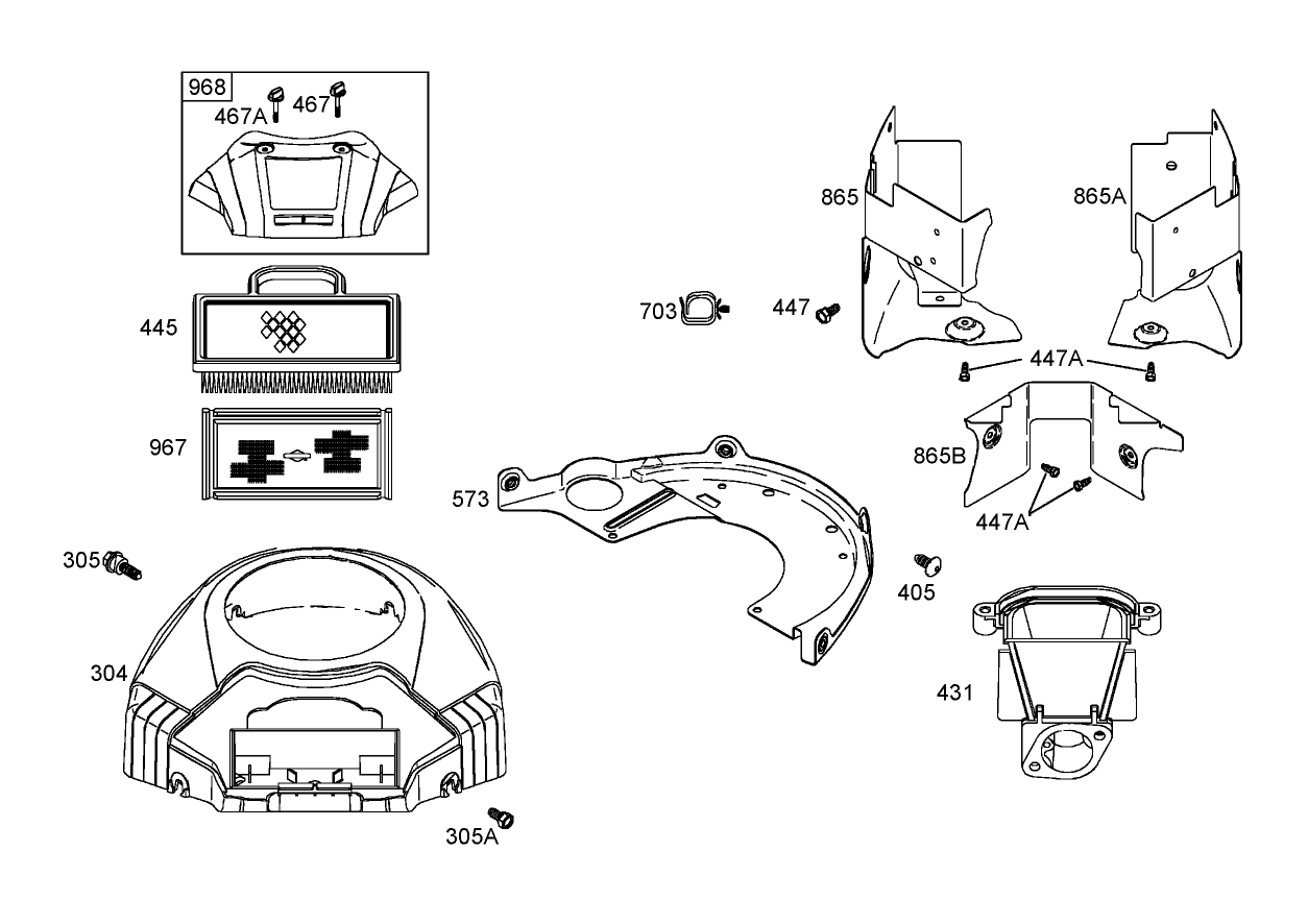 Air Cleaner Assembly  Briggs and Stratton 406577-0191-E1
