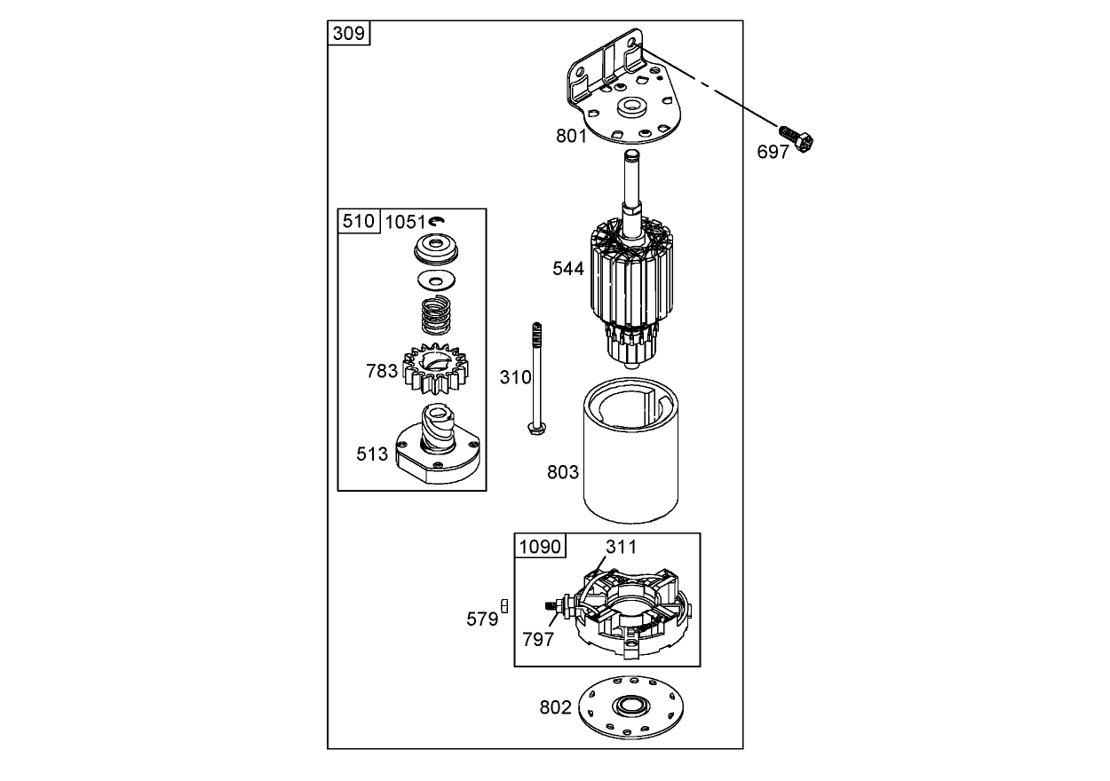 Starter Assembly  Briggs and Stratton 406577-0191-E1