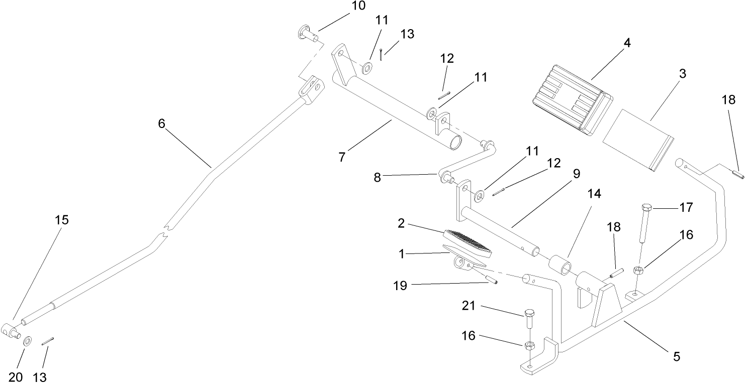 Operation and Travel Pedal Assembly