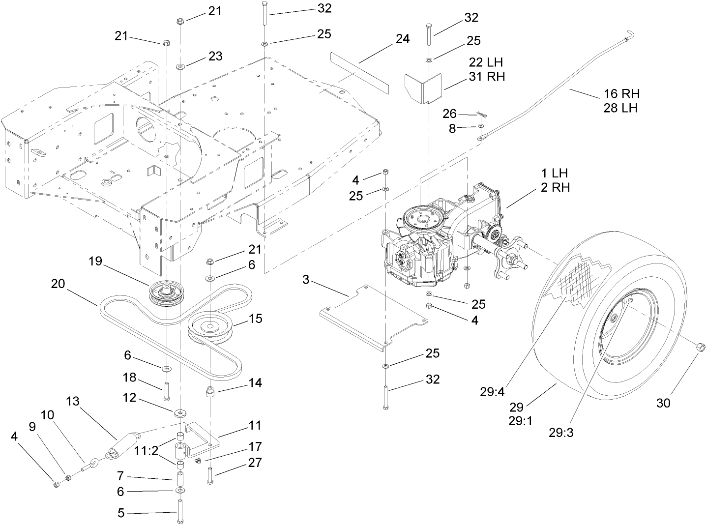 Hydro and Belt Drive Assembly