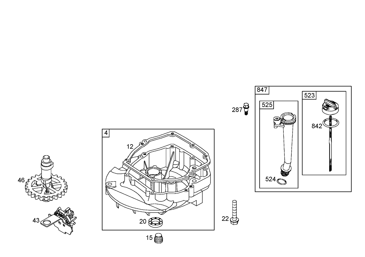 Crankcase Assembly Briggs and Stratton 125K07-0195-E1