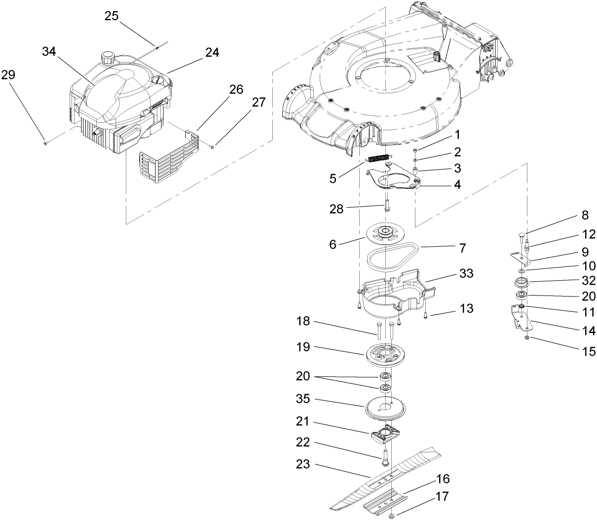 Engine and Blade Assembly