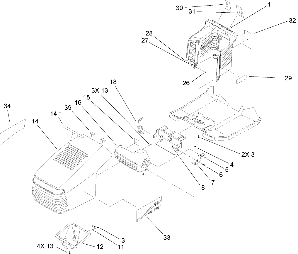 Hood and Tower Assembly