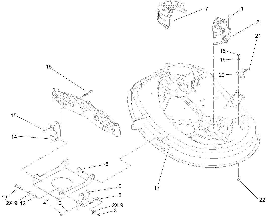 38 Inch Deck Engagement Assembly