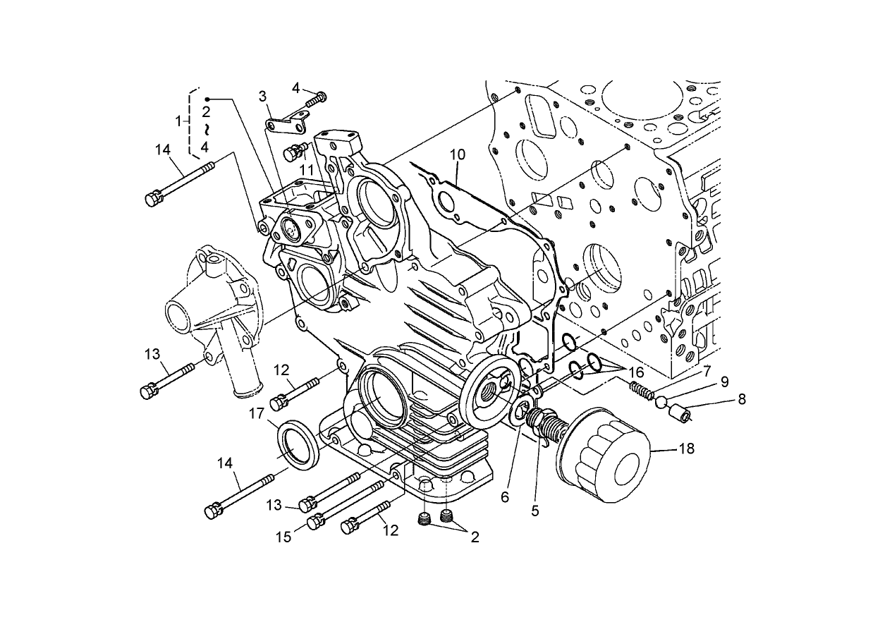 Gear Case and Oil Filter Cartridge Assembly