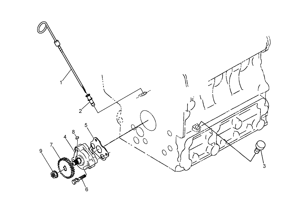 Dipstick, Guide and Oil Pump Assembly