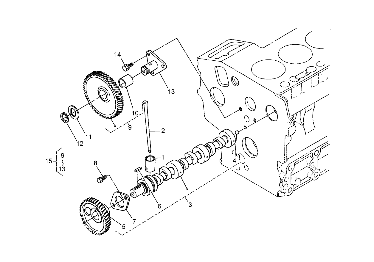 Camshaft and Idle Gear Shaft Assembly
