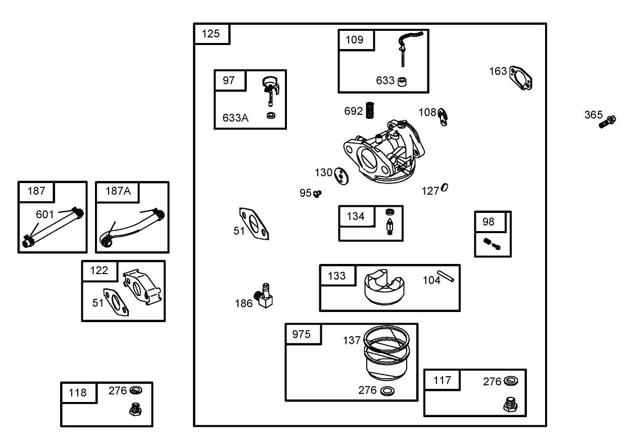 Carburetor Assembly  Briggs and Stratton 126302-0245-E1