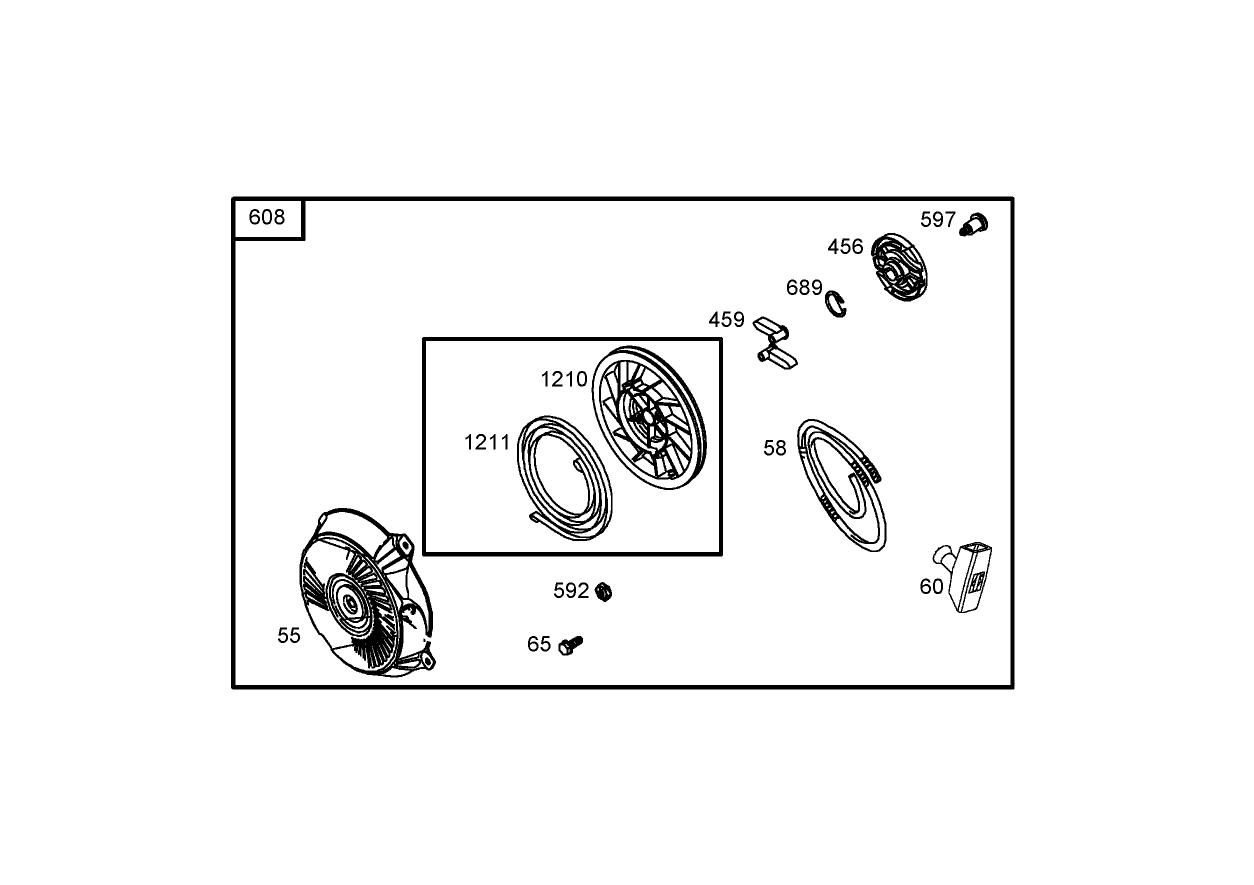 Starter Assembly  Briggs and Stratton 126302-0245-E1