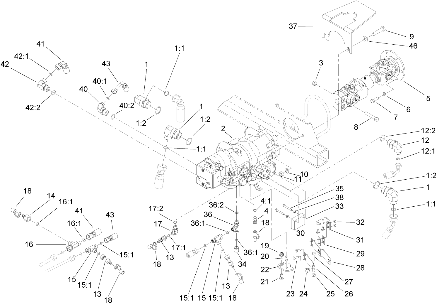 Hydrostat and Gear Motor Assembly