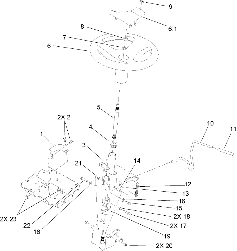 Steering Wheel and Tilt Assembly