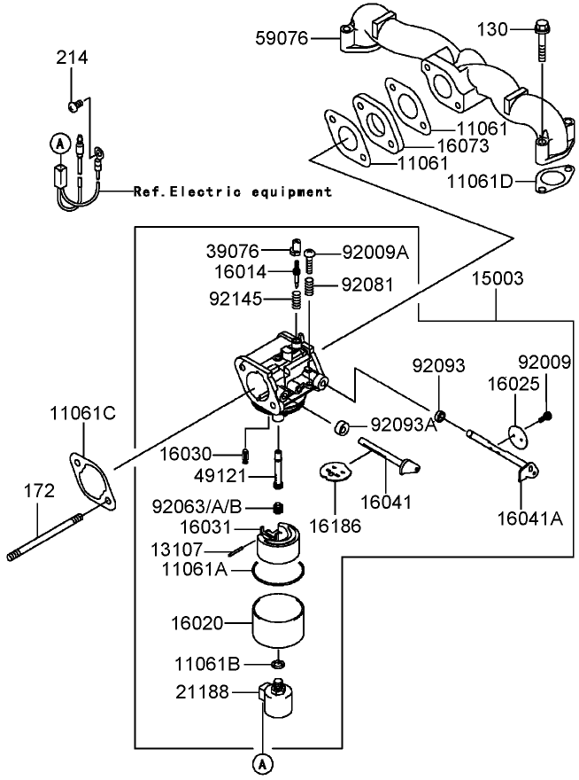 Carburetor Assembly Kawasaki FH580V-DS06
