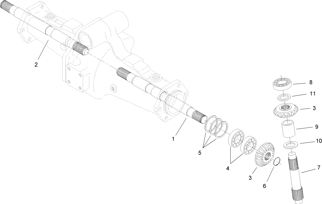 Bevel Gear Shaft Assembly  Rear Axle Assembly No. 110-4800