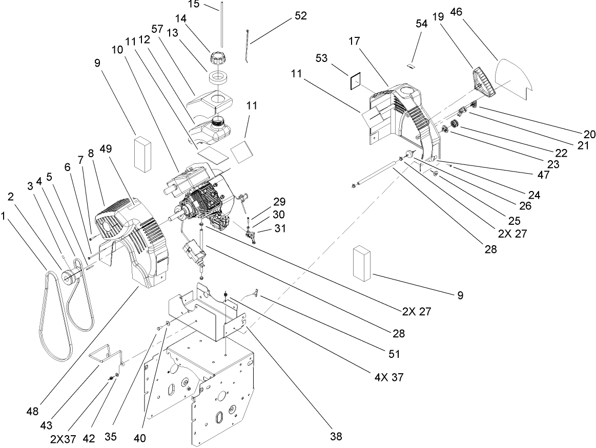 Engine and Frame Assembly