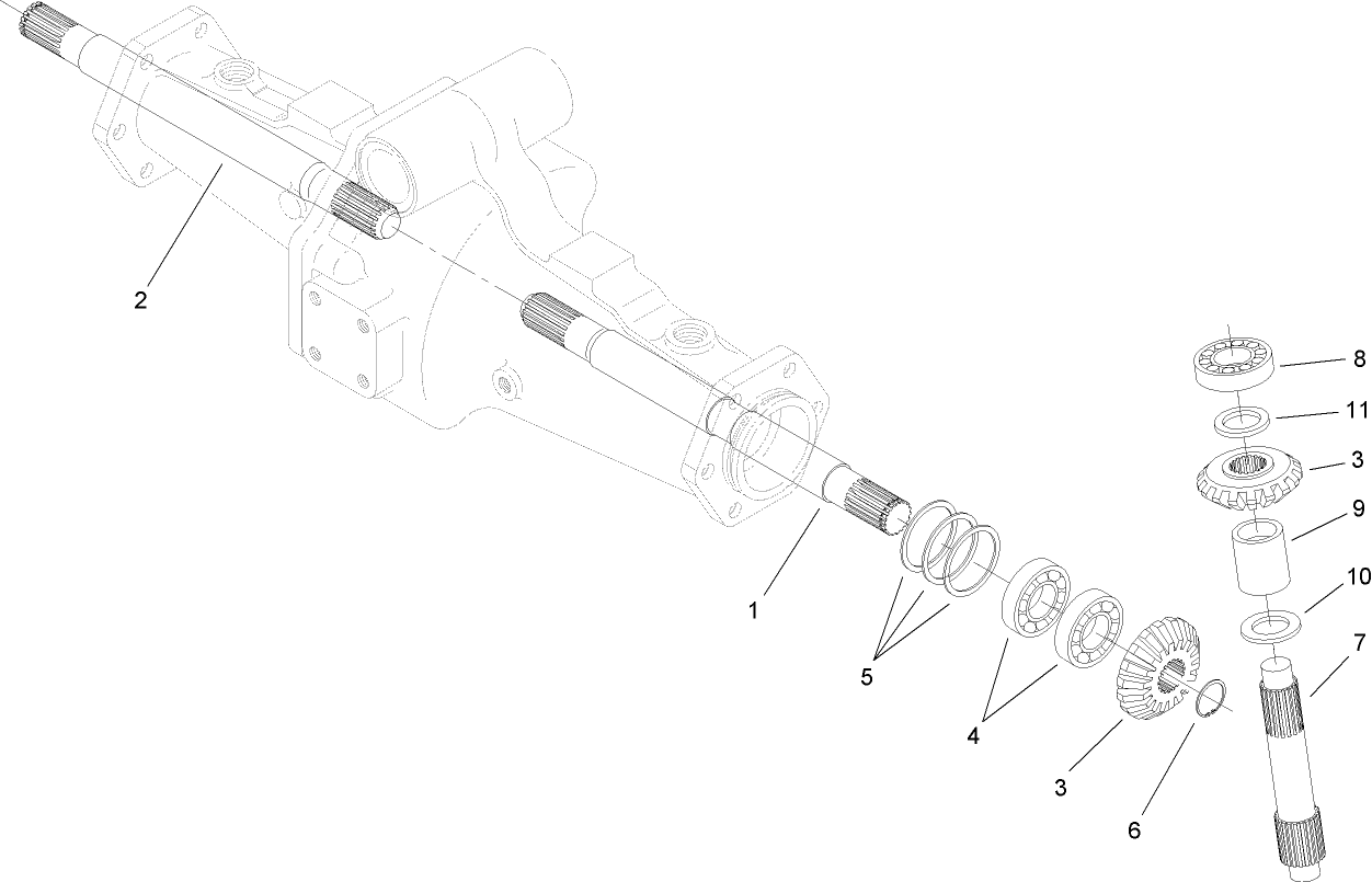 Bevel Gear Shaft Assembly  Rear Axle Assembly No. 106-1120