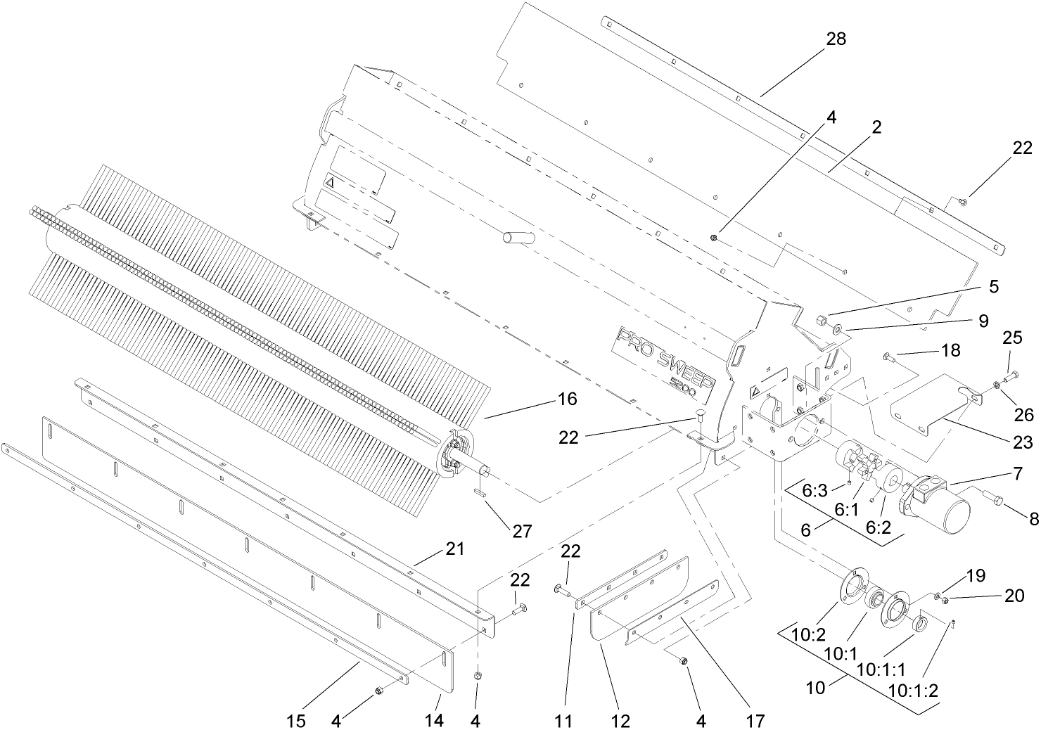 Brush, Motor and Shield Assembly
