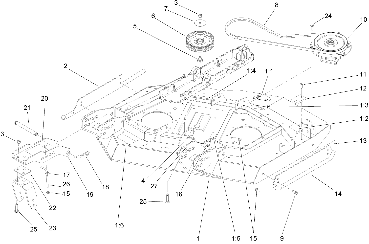 Right Hand Deck, Idler and Skid Assembly