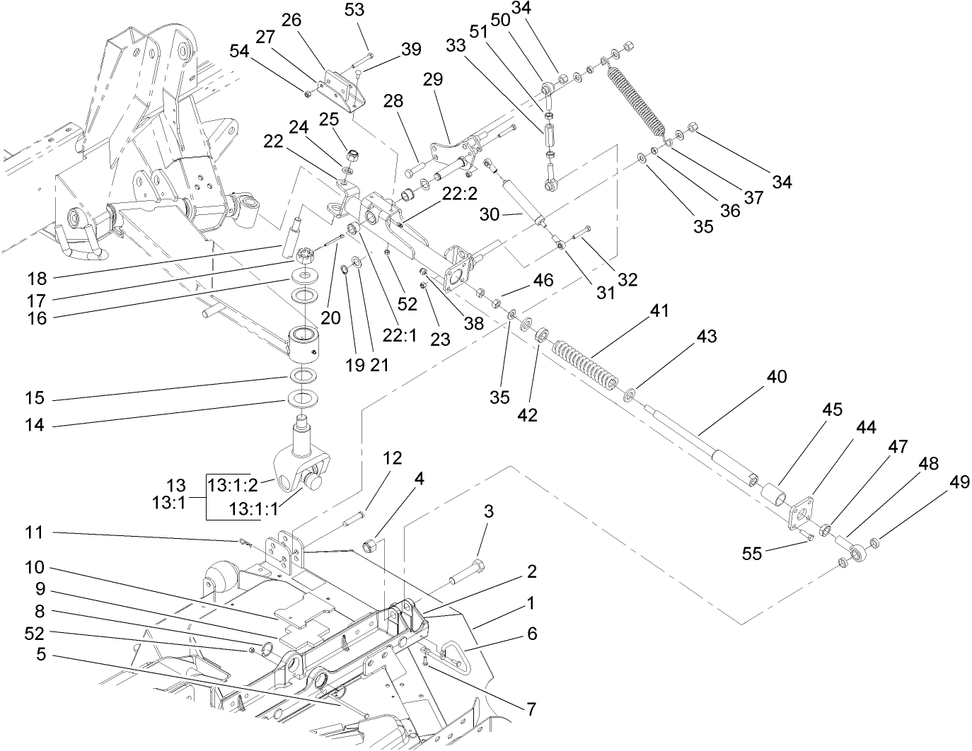 Side Deck Lift Arm and Damper Assembly