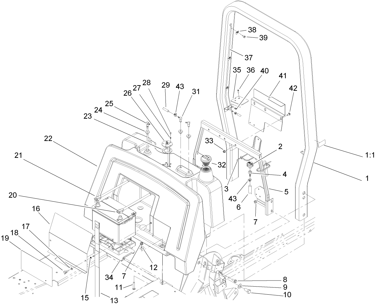 Frame, Rear Axle Mount and Bumper Assembly