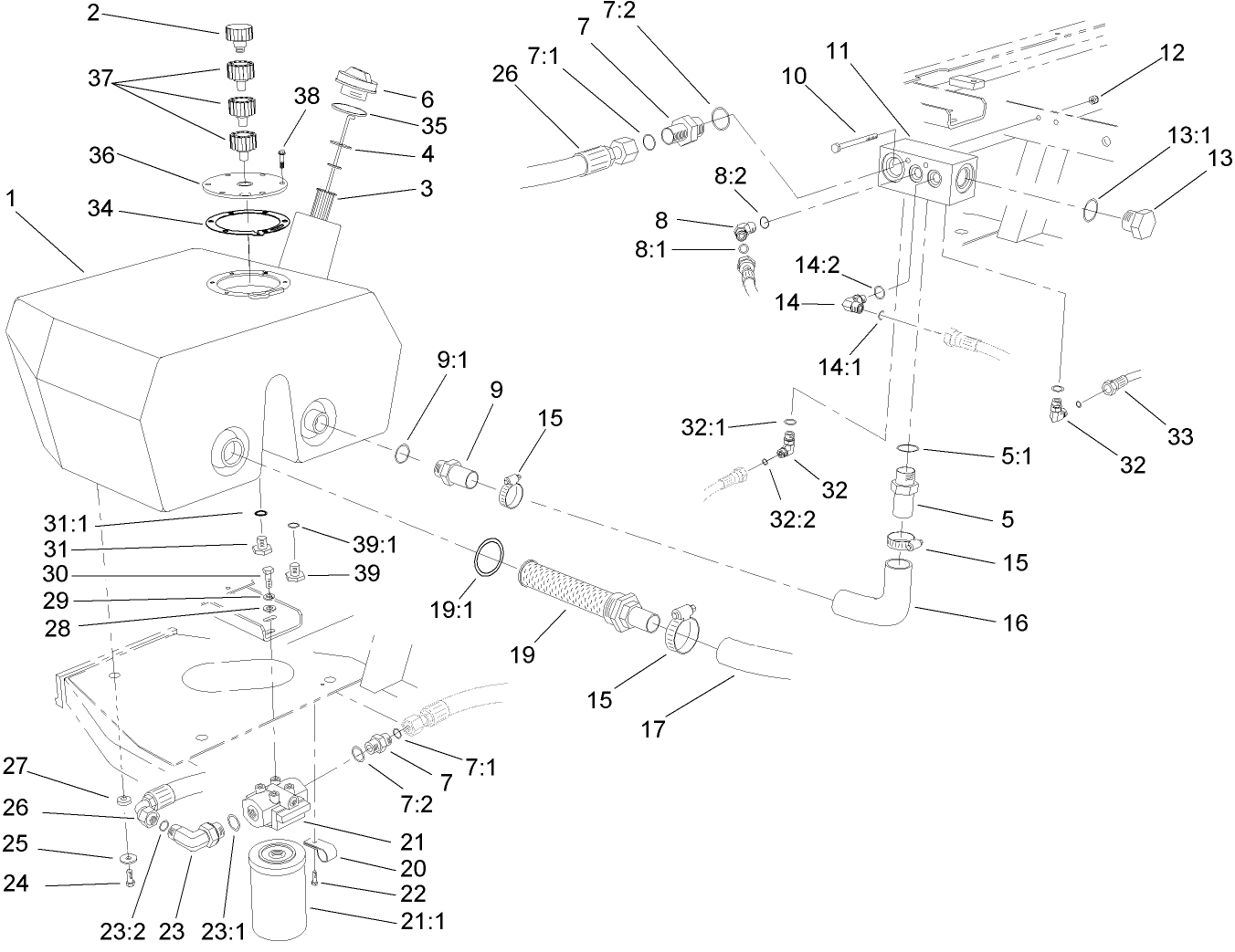 Hydraulic Filter and Reservoir Assembly