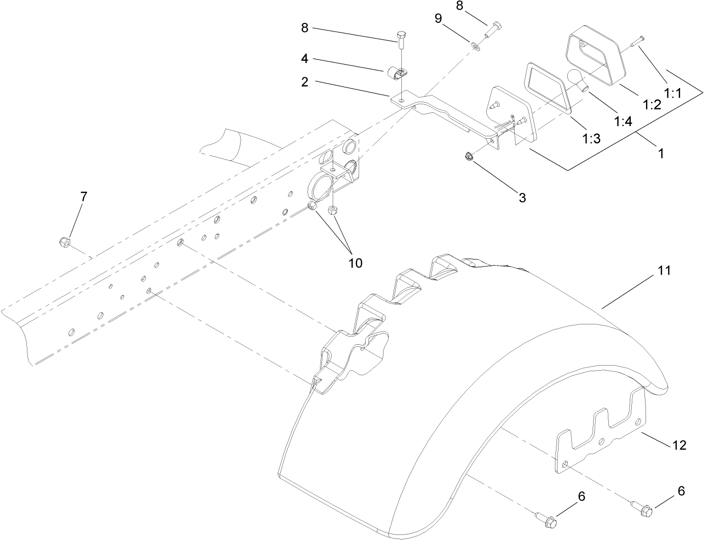 Tail Light and Fender Assembly