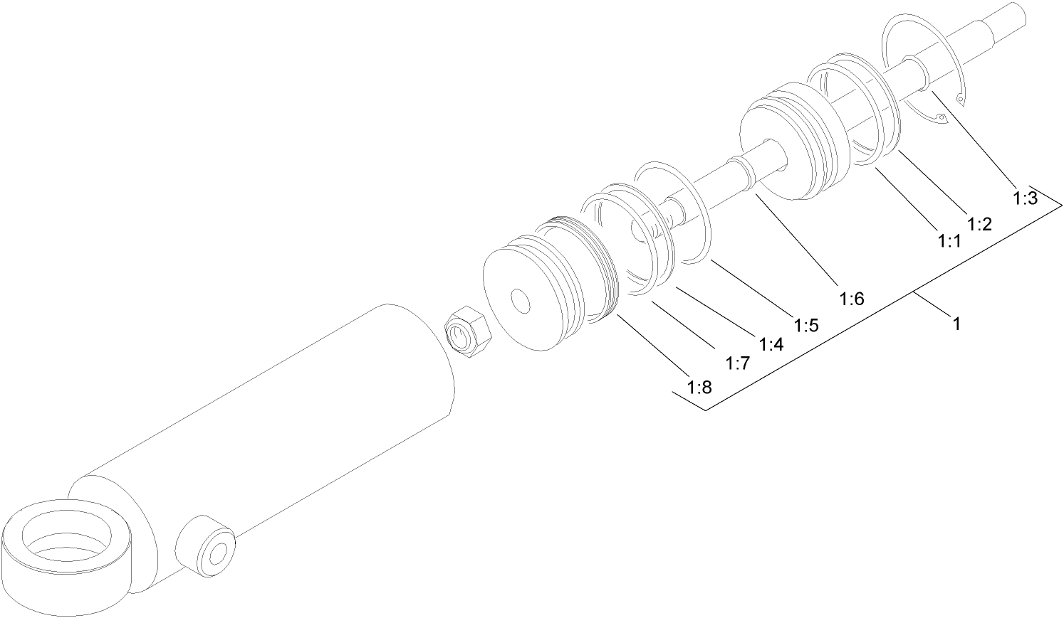 Hydraulic Cylinder Assembly No. 106-6681