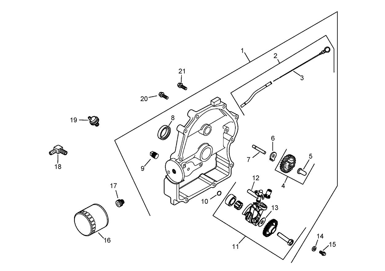 Oil Pan and Lubrication Assembly  Kohler CH20S 64733