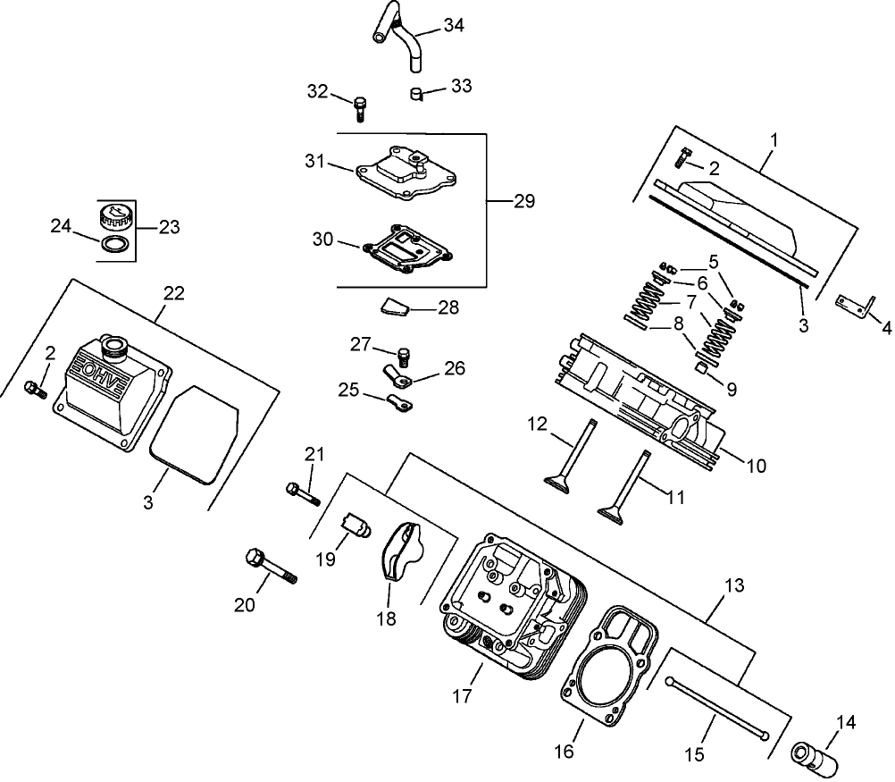 Head, Valve, and Breather Assembly  Kohler CH20S 64733