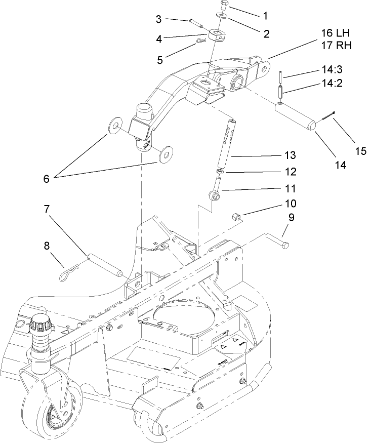 Lift Arm and Rear Height-of-Cut Assembly