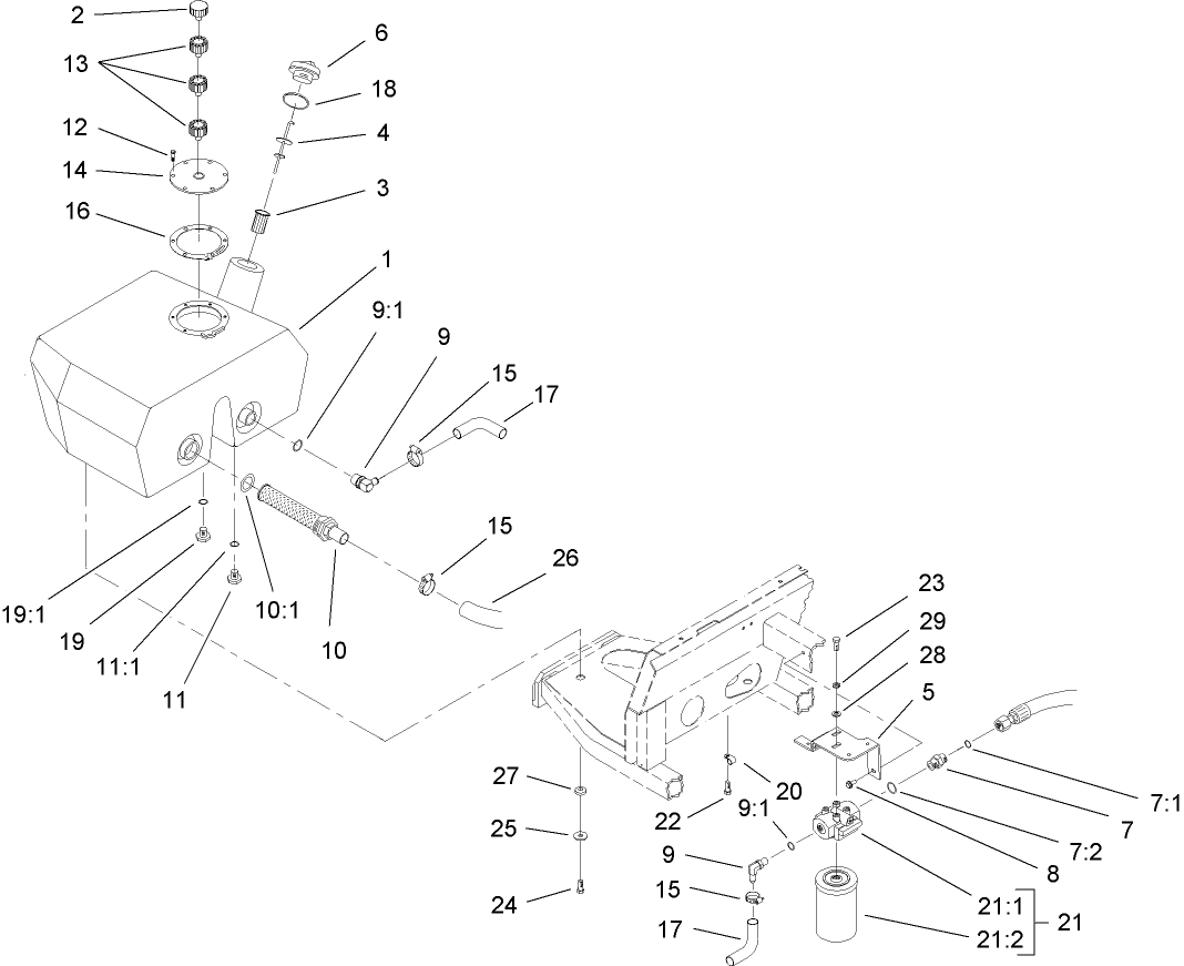 Hydraulic Filter and Reservoir Assembly