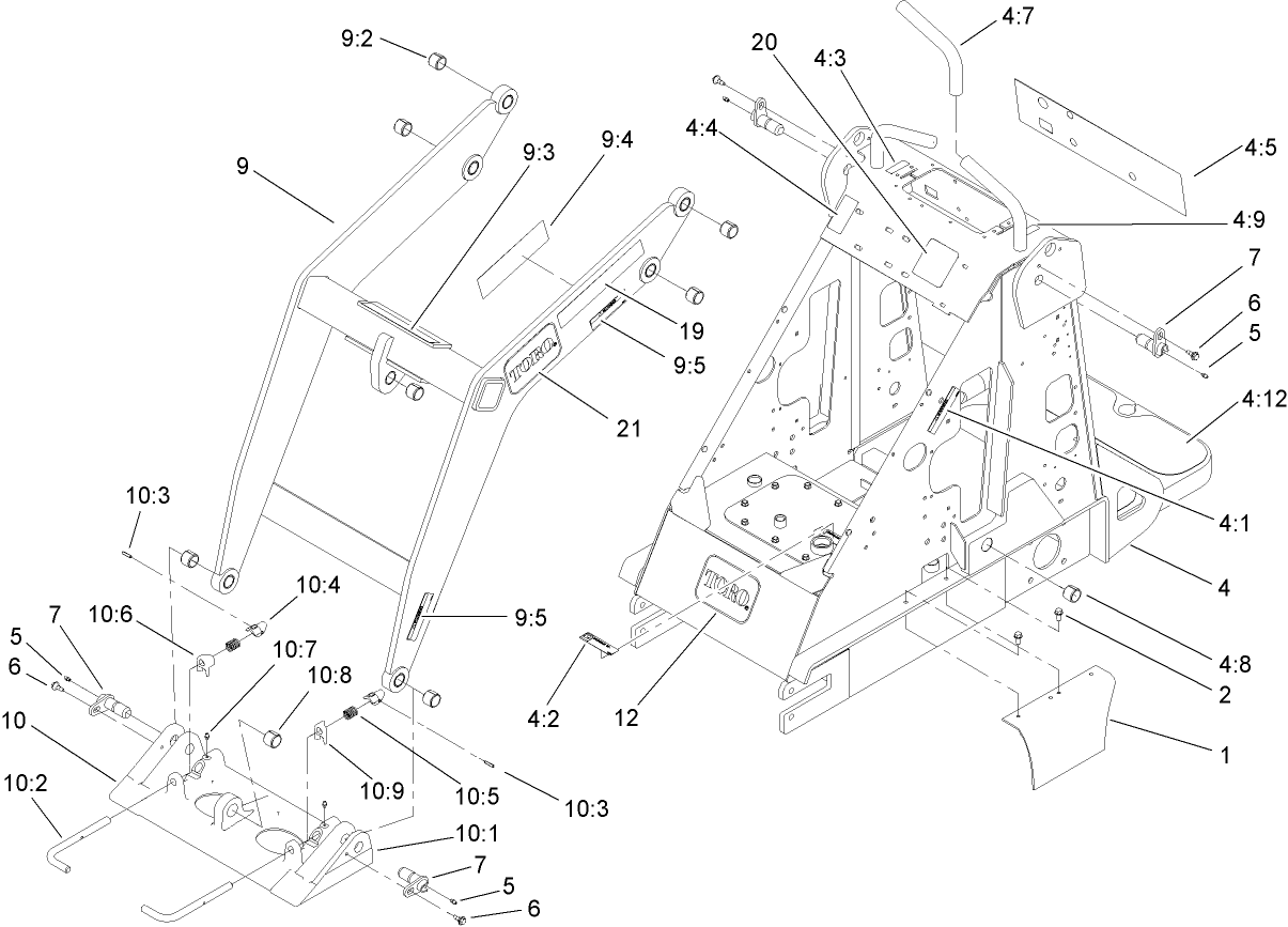 Frame and Loader Arm Assembly